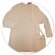 ABITO IN MAGLIA PANNA CON BORSA 