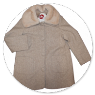 CAPPOTTO BEIGE CON COLLO IN ECOPELLICCIA ROSA 