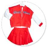 COMPLETO CARDIGAN COLLEGE GONNA ROSSA E TSHIRT BIANCA CON ORSO 