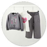 COMPLETO FELPA PARICOLLO GRIGIA CON SCRITTE TSHIRT BIANCA CON CUORE E PANTALONE GRIGIO LARGO 