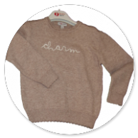 MAGLIA BEIGE CON RICAMO PANNA 