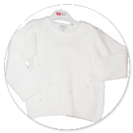 MAGLIA CHICCO DI RISO BIANCO CON PERLE 