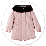 PARKA ROSA CON CAPPUCCIO E PELLICCIA BORDEAUX 