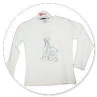 TSHIRT PANNA CON ORSO E BAMBINA GRIGIO 