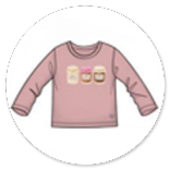 TSHIRT ROSA ANTICO CON STAMPA MARMELLATE