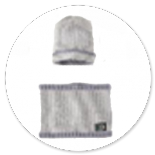 BM ACCESSORI CAPPELLO E COLLO GRIGIO A COSTE 