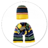  ACCESSORI CAPPELLO E SCIARPA A RIGHE COLORATE