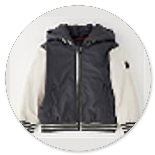 BOMBER GRIGIO CON CAPPUCCIO MANICA PANNA CON ETICHETTE 