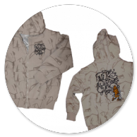 CARDIGAN IN FELPA BEIGE FANTASIA CON CAPPUCCIO 