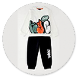  COMPLETO FELPA PARICOLLO PANNA CON SCRITTE COLORATE E PANTALONE NERO IN FELPA 