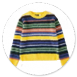 MAGLIA COLORATA GIALLA BLU MARRONE