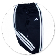 PANTALONE IN FELPA NERO CON BANDE BIANCHE