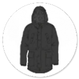 PARKA NERO CON CAPPUCCIO