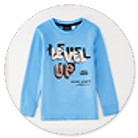 TSHIRT AZZURRA CON SCRITTE 