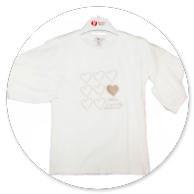 TSHIRT PANNA CON CUORI BISCOTTO 