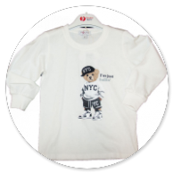 TSHIRT PANNA CON ORSETTO 