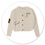 CARDIGAN IN MAGLIA BEIGE CON ORSO 