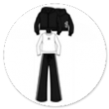 COMPLETO CARDIGAN FELPA NERO TSHIRT BIANCA E PANTALONE LARGO NERO CON BANDE BIANCHE