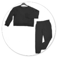 FELPA NERA CORTA E PANTALONE IN FELPA NERO CON SWAROVSKI 