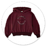 FELPA SOFT BORDEAUX CON CAPPUCCIO E SCRITTE