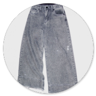 JEANS LARGO GRIGIO LAVATO CON SWAROSVKI