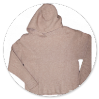 MAGLIA A COSTE CON CAPPUCCIO NATURALE