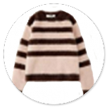 MAGLIA A RIGHE ROSA E MARRONE 
