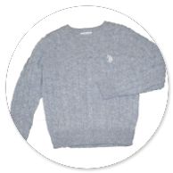 MAGLIA A TRECCE GRIGIA MELANGE CON STEMMA ROSA 