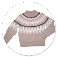 MAGLIA JACQUARD BEIGE ROSA E CIOCCOLATO