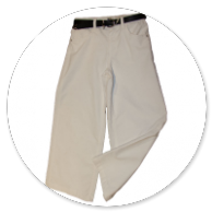 PANTALONE LARGO BEIGE E CINTURA NERA