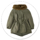 PARKA VERDE MILITARE  CON CAPPUCCIO E ECOPELLICCIA 