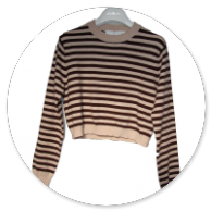 TSHIRT  RIGA BEIGE E TESTA DI MORO