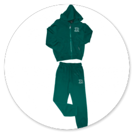  CARDIGAN CON CAPPUCCIO E PANTALONE IN FELPA VERDE OLIVA