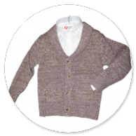 CARDIGAN IN MAGLIA BISCOTTO MELANGE