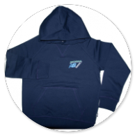 FELPA CON CAPPUCCIO BLU CON LOGO 