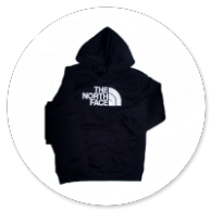 FELPA CON CAPPUCCIO NERA CON MAXI LOGO BIANCO RICAMATO 