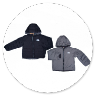 GIUBBOTTO REVERSIBILE NERO INTERNO  GRIGIO CON CAPPUCCIO 