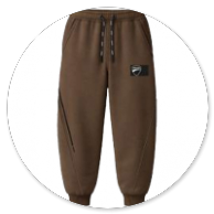 PANTALONE IN FELPA MARRONE CON INTARSI 