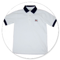 POLO BIANCA RIFINITA IN BLU 