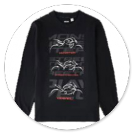 TSHIRT NERA CON MOTO 