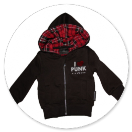 CARDIGAN IN FELPA NERO CON CAPPUCCIO INTERNO QUADRO 
