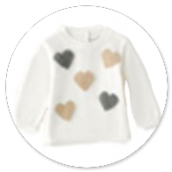 MAGLIA BIANCA CON CUORI COLORATI 