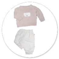 MAGLIA VINTAGE PINK CON CANE E PANTALONE CARAMELLA PANNA 