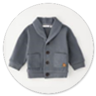 CARDIGAN IN FELPA CON BOTTONI GRIGIO 
