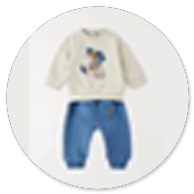 COMPLETO FELPA PANNA CON CANE E PANTALONE AVION 