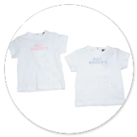 TSHIRT BIANCA CON LOGO CELESTE O ROSA